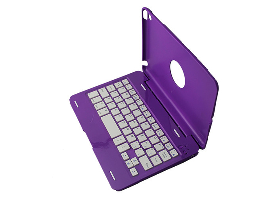 AppleのiPadのBluetoothの軽量のキーボード、紫色アルミニウム裏表紙
